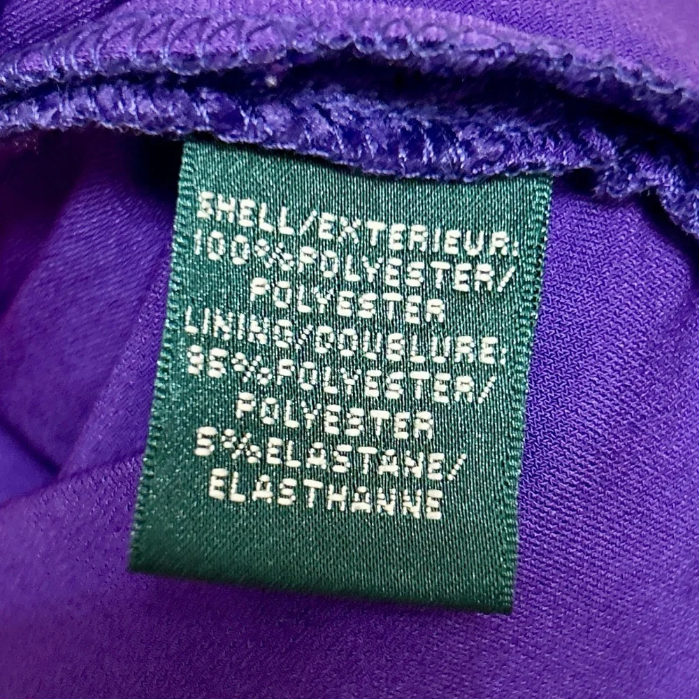 NWOT ! Ralph Lauren Purple Floral Lace Back Zip Lined - Picture 8 of 9